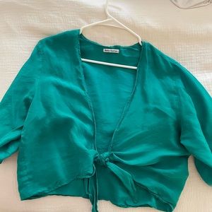 Reformation Crop Tie Shirt